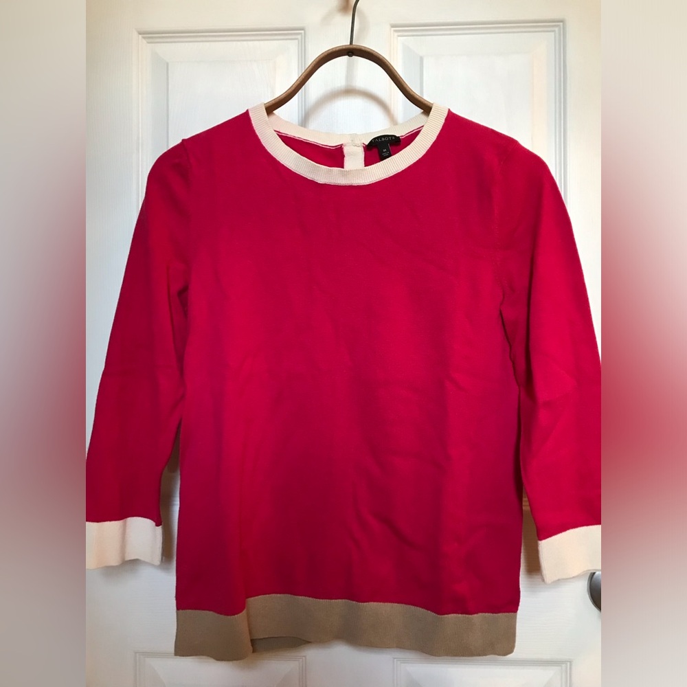 Talbots Crew Neck Colorblocked Sweater aka Old Money Coastal Preppy Top